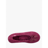 Totes Terry Ballerina Slippers In Burgundy
