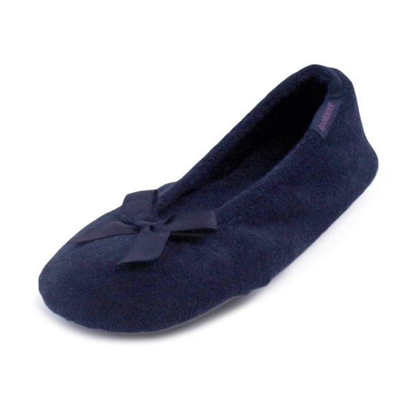 Totes Terry Ballerina Slippers Navy