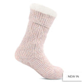 Totes Texture Slipper Socks Pink Mix