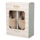Totes toasties® Ladies Velour Mule Slippers In Natural