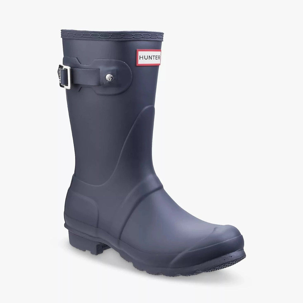 Navy blue hunter rain boots shop