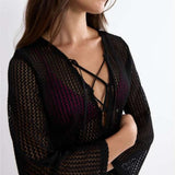 Triumph Beach Mywear Crochet Short Dress In Black