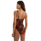 Triumph Summer Palm Swimsuit With Padded Cups In Brown Combo