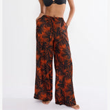 Triumph Summer Satin Trousers In Brown Combo