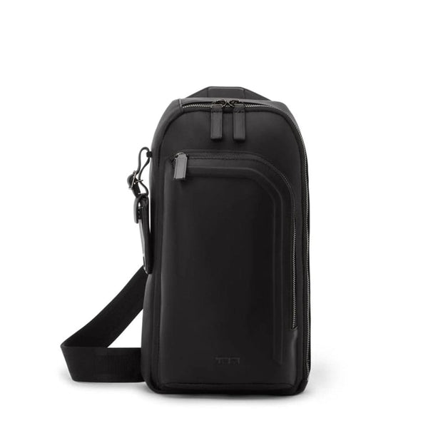 TUMI Harrison Gregory Leather Sling Bag In Black