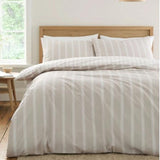 Bianca Ashford Stripe Cotton King Duvet Cover Set In Natural