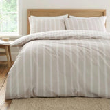 Bianca Ashford Stripe Cotton Single Duvet Cover Set In Natural