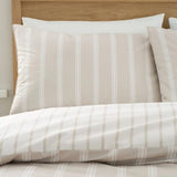 Bianca Ashford Stripe Cotton S-king Duvet Cover Set In Natural