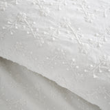 Bianca Fine Linens French Knot Jacquard 200 Thread Count Cotton Double Duvet Cover in White White