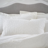 Bianca Fine Linens French Knot Jacquard 200 Thread Count Cotton Double Duvet Cover in White White