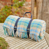 Tweedmill Polo Cottage Check Blue Picnic Blanket Wool