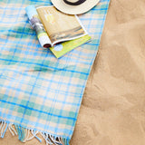 Tweedmill Polo Cottage Check Blue Picnic Blanket Wool