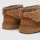 UGG Classic Ultra Mini Maxi Curly Boot In Chestnut
