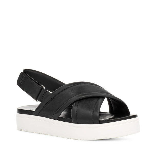 UGG Zayne Ankle Strap Sandal Black Leather