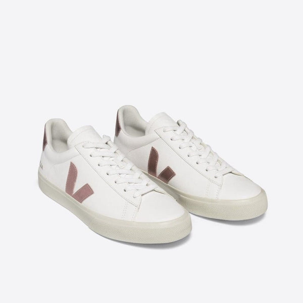 VEJA Campo ChromeFree Leather Trainers in White Nacre