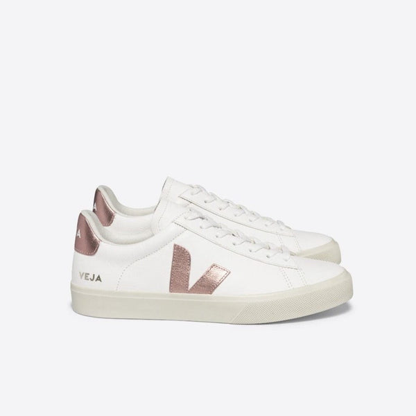 VEJA Campo ChromeFree Leather Trainers in White Nacre