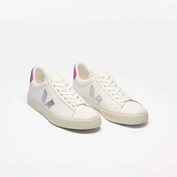 VEJA Campo Leather In White Silver Ultraviolet