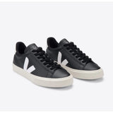 Veja Campo Leather trainer In Black/White