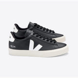Veja Campo Leather trainer In Black/White