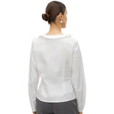 Vero Moda AWARE Vmmaci Long sleeves V-neck Ruffle Top Vma in White