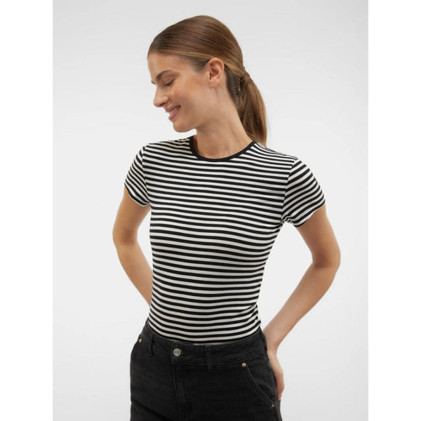Vero Moda AWINES T-Shirt In Black White