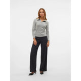 Vero Moda Vmberlin Mid Waist Trousers In Grey