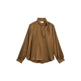 Vero Moda AWTELVA High-neck Midi Blouse In Teak