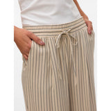 Vero Moda Mid Waist Trousers In Silver Lining