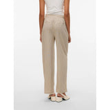 Vero Moda Mid Waist Trousers In Silver Lining