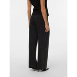 Vero Moda Vmberlin Mid Waist Trousers In Black