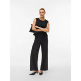 Vero Moda Vmberlin Mid Waist Trousers In Black