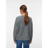 Vero Moda Vmboom Knitted Pullover In Grey