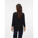 Vero Moda VMBRIANNA 3/4 V-neck Blouse Boo In Black