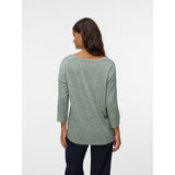 Vero Moda  VMBRIANNA 3/4 V-neck Blouse Boo In Green