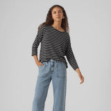 Vero Moda VMBRIANNA Pullover Black Stripe