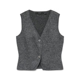 Vero Moda Vmbrisa Knitted Vest In Grey
