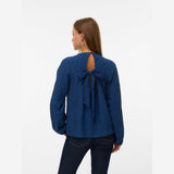 Vero Moda VMCIRA Bow Top In Dark Denim