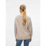 Vero Moda VMCREWLEFILE Knitted Pullover In Birch