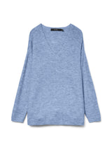 Vero Moda Vmcrewlefile Knitted Pullover In Brunnera Blue
