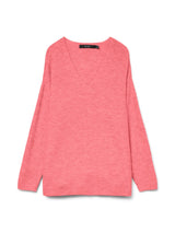 Vero Moda Vmcrewlefile Knitted Pullover In Coral Paradise