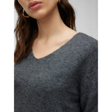 Vero Moda VMCREWLEFILE Pullover In Medium Grey