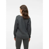 Vero Moda VMCREWLEFILE Pullover In Medium Grey