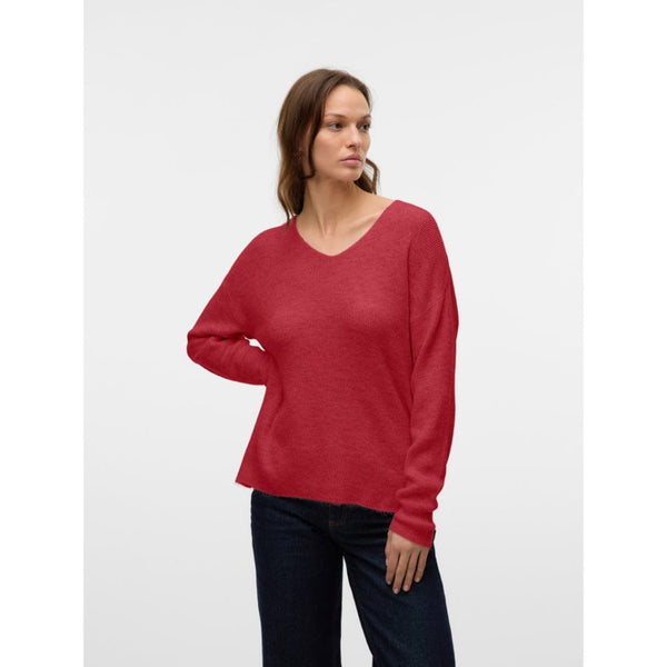 Vero Moda VMCREWLEFILE Pullover In Red