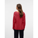Vero Moda VMCREWLEFILE Pullover In Red