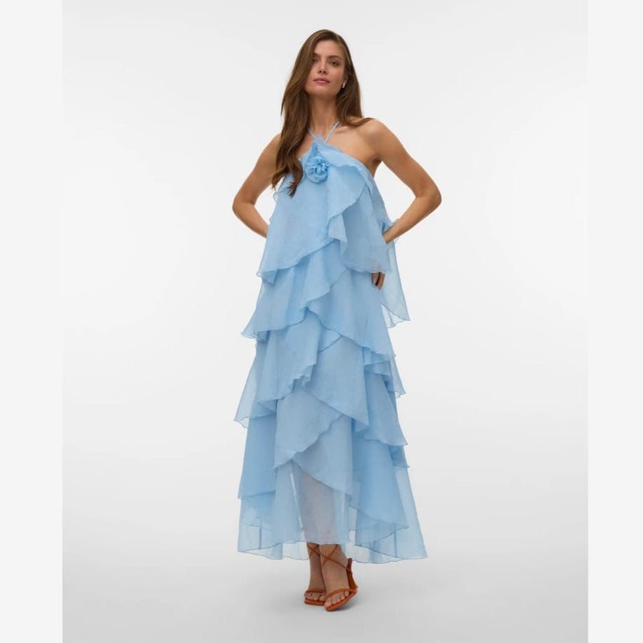 Vero Moda VMDELILAH Long Dress In Cashmere Blue