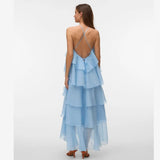 Vero Moda VMDELILAH Long Dress In Cashmere Blue