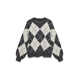 Vero Moda VMDOFFY Jaquard Knitted Pullover In Dark Grey