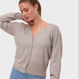 Vero Moda VMDOFFY Knit Cardigan In Taupe