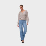 Vero Moda VMDOFFY Knit Cardigan In Taupe