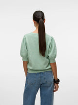 Vero Moda Vmdoffy Knitted Pullover In Birds Egg Green